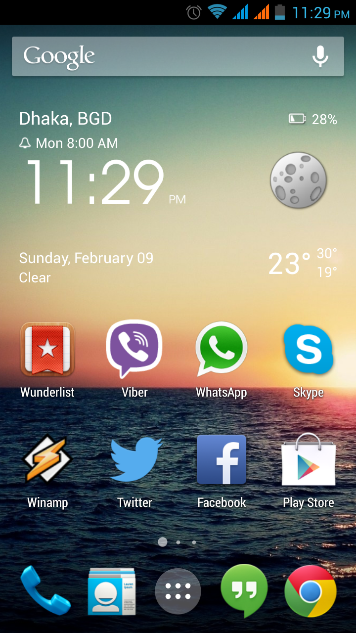 Google Now Launcher running on Android phone